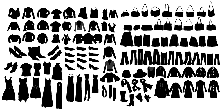 free vector Clothing silhouette 02 vector
